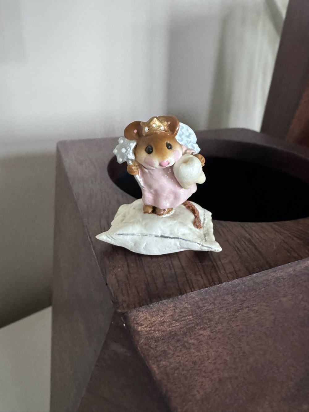 Wee Forest Folk Tooth Fairy Pink Dress WFF Mouse Petersen Pillow